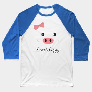 Sweet Piggy Face Baseball T-Shirt